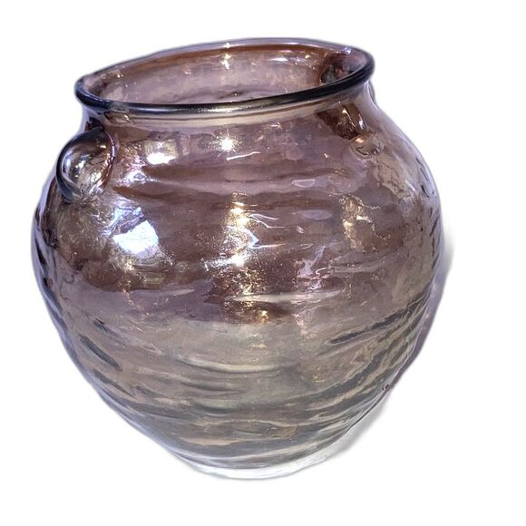 ANTHROPOLOGIE Capricio Art Glass Vase Candle holder With Small Handles - Picture 6 of 11